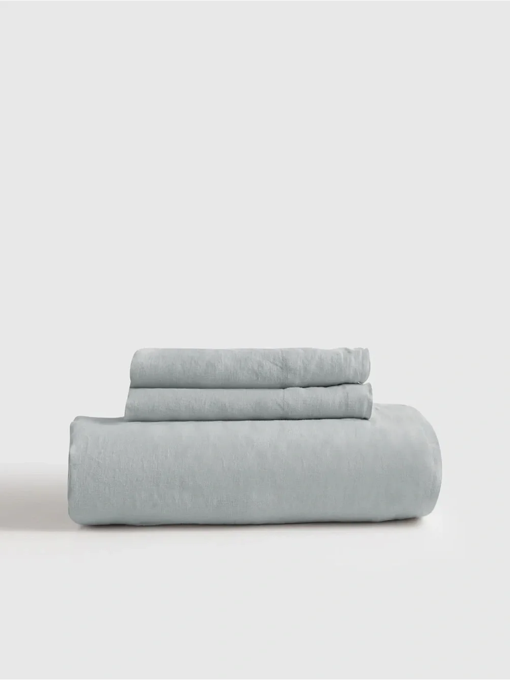 NWT QUINCE European Linen Fitted Sheet Set Cal King Mist 9511